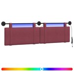 vidaXL Tête de lit suspendue Avec lumière LED Bordeaux Tissu