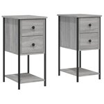 vidaXL Tables de chevet 2 Pièces sonoma gris 32x42x70cm bois d'ingénierie