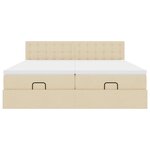 VidaXL Cadre de lit ottoman avec matelas crème 200x200cm tissu