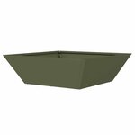 vidaXL Set de 5 jardinières en bol pour le jardin  en vert olive  dimensions 50x50x15 cm en acier.