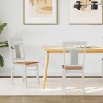 vidaXL Chaise de salle à manger 2 Pièces Blanc et Naturel