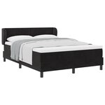 Lit à ressorts vidaXL avec matelas Noir 140x200 cm Velours
