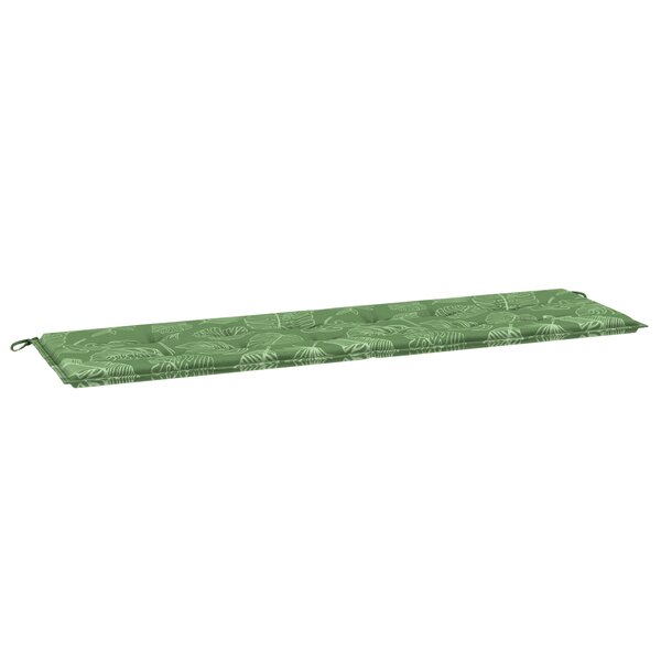 vidaXL Coussin de banc de jardin Motif de feuille 180x50x4 cm Tissu Oxford