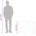 vidaXL Canapé central avec 1 accoudoir Gris foncé Acacia solide