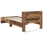 vidaXL Cadre de lit Bois Ancien 90 x 190 cm Bois d'ingénierie
