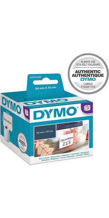 DYMO LabelWriter Boite de 1 rouleau de 320 étiquettes Multi-usages (Adhésif semi permanent) 54mm x 70mm