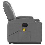 vidaXL Fauteuil inclinable de massage électrique Gris foncé Tissu