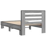 vidaXL Cadre de lit sonoma gris 90x200 cm bois d'ingénierie et métal
