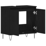 vidaXL Cabinet de Lavabo Chêne noir 58 x 33 x 60 cm Bois d'ingénierie