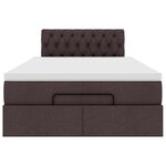 vidaXL Lit ottoman avec matelas marron foncé 120x200 cm tissu