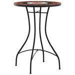 vidaXL Table de bistro mosaïque terre cuite blanc Ø50x70 cm céramique