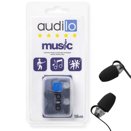 Bouchons d'oreilles audilo music - 28db  réutilisables  lavables  hygiénique