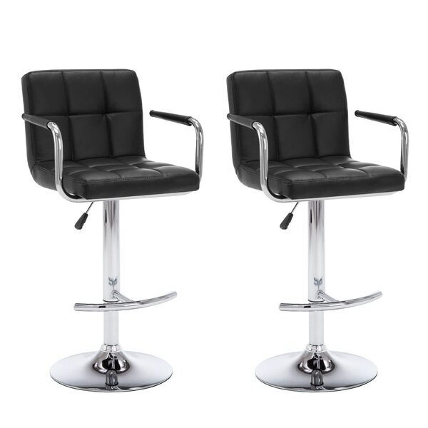 vidaXL Tabourets de bar lot de 2 noir similicuir