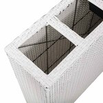 vidaXL Lits surélevés de jardin et 4 pots 2 Pièces Résine tressée Blanc