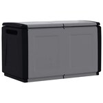 vidaXL Boîte de rangement de jardin 96x53x57 cm 230 L Gris foncé noir
