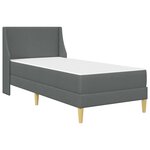 vidaXL Cadre de lit avec matelas Gris foncé 100 x 200 cm Polyester