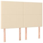 vidaXL Sommier à lattes de lit et matelas et LED Crème 140x190cm Tissu