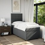 vidaXL Sommier à lattes de lit avec matelas Gris foncé 100x200cm Tissu