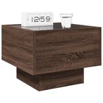 vidaXL Table de chevet avec LED infini chêne marron 40x40x30 cm