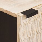 vidaXL Cabinet de chevet Blanc 40 x 33 x 46 cm Bois de mangue massif