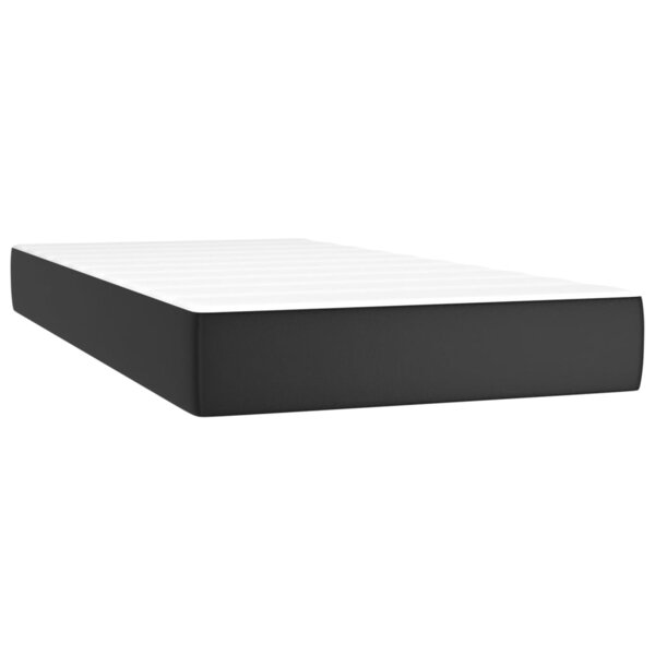vidaXL Matelas de lit à ressorts ensachés fermeté moyenne Noir 80x200x20 cm Similicuir