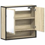 vidaXL Armoire de salle de bain avec miroir Chêne Sonoma 65 x 20 x 60 cm Bois d'ingénierie