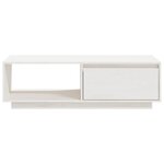 vidaXL Table basse blanc 110x50x33 5 cm bois de pin massif