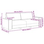 Canapé 3 places vidaXL vert foncé 180 cm en tissu