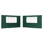 vidaXL Mur de tente de fête 2 Pièces 400 x 195 cm Vert PE et acier