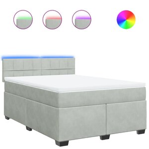 vidaXL Sommier à lattes de lit et matelas Gris clair 160x200cm Velours