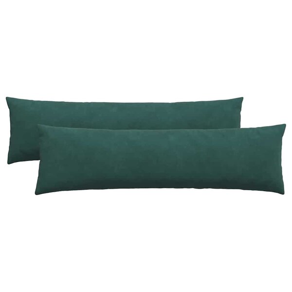 vidaXL Coussins de canapé 2 Pièces Vert foncé 145 x 40 cm