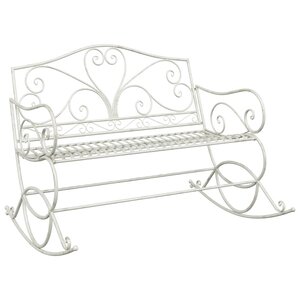 vidaXL Banc de jardin Blanc antique Acier