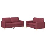 vidaXL Ensemble de canapés 2 Pièces avec coussins Rouge bordeaux Tissu