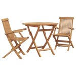 vidaXL Ensemble de salle à manger pour jardin 3 Pièces Marron