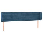 vidaXL Tête de lit avec oreilles Bleu foncé 203x23x78/88 cm Velours