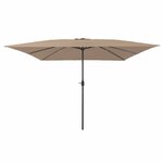 vidaXL Parasol de jardin Taupe 295 x 295 x 245 cm Polyester et Acier