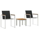 vidaXL Ensemble de salle à manger pour jardin 3 Pièces Marron et Noir