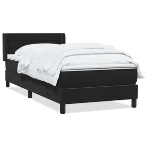 vidaXL Sommier à lattes de lit avec matelas noir 90x210 cm velours