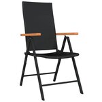 vidaXL Ensemble à manger de jardin 5 Pièces Noir