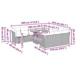 vidaXL Salon de jardin 11 Pièces avec coussins noir résine tressée