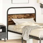 vidaXL Tête de lit chêne fumé 90 cm acier et bois d'ingénierie