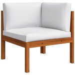 vidaXL Salon de jardin 10 Pièces avec coussins Crème Bois d'acacia solide