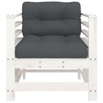 vidaXL Chaises de jardin et coussins lot de 2 blanc bois de pin massif