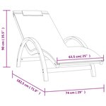 vidaXL Chaise longue avec coussin gris textilène/bois massif peuplier