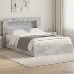 vidaXL Cadre de lit avec rangement avec tiroir Gris béton 150 x 200 cm
