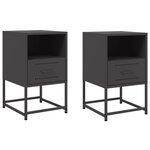vidaXL Tables de chevet 2 Pièces noir 36x39x60 5 cm acier