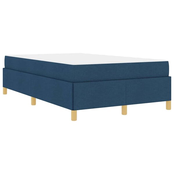 vidaXL Lit à ressorts avec matelas Bleu et Blanc 120 x 200 cm tissu