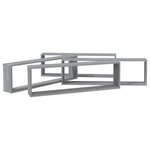 vidaXL Étagères murales cube 4 Pièces Sonoma gris 100x15x30 cm Bois