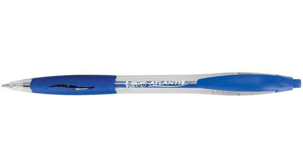 Stylo bille Rétractable ATLANTIS CLASSIC Pointe moyenne 1 mm Bleu x 12 BIC