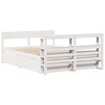 vidaXL Cadre de lit sans matelas blanc 135x190 cm bois de pin massif